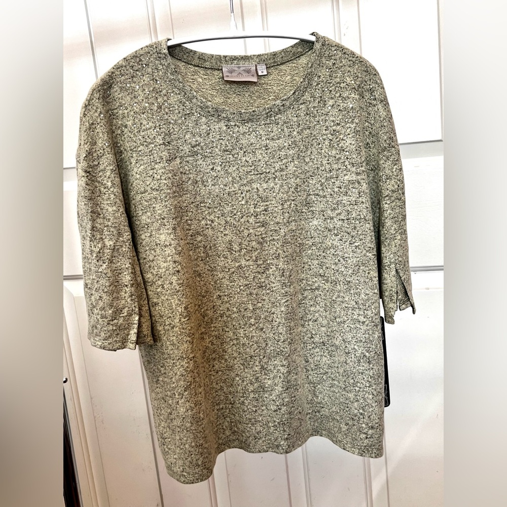 Dantelle Gray Boxy 3/4 Sleeve Sweatshirt (New)